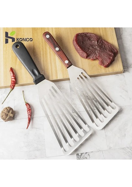 B Mutfak Kızartma Spatula Kaymaz Paslanmaz Çelik Oluklu Turner ve Balık Spatula Sızdıran Kürek Balık Dilimi Mutfak Aksesuarları (Yurt Dışından) fiyatları