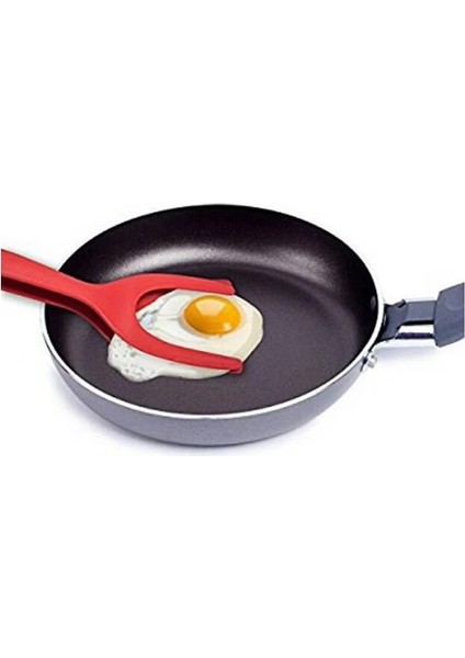 Kırmızı 2 In 1 Yapışmaz Gıda Maşası Maşa Çok Fonksiyonlu Kızarmış Yumurta Pişirme Gözleme Spatula Barbekü Omlet Mutfak Kelepçesi Cocina (Yurt Dışından) fiyatları