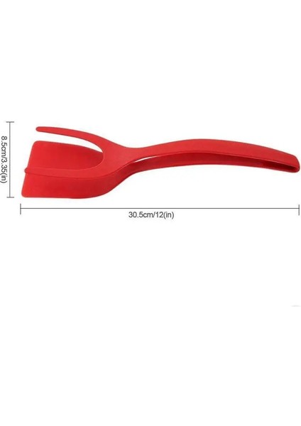 Kırmızı 2 In 1 Yapışmaz Gıda Maşası Maşa Çok Fonksiyonlu Kızarmış Yumurta Pişirme Gözleme Spatula Barbekü Omlet Mutfak Kelepçesi Cocina (Yurt Dışından) modelleri