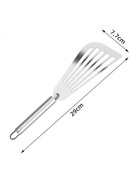 Paslanmaz Çelik Kızartma Spatula Silikon Sızdıran Kürek Balık Dilimi Tencere Pişirme Gereçleri Sığır Yumurta Mutfak Kazıyıcı Yapışmaz Spatula Mutfak Eşyaları (Yurt Dışından)