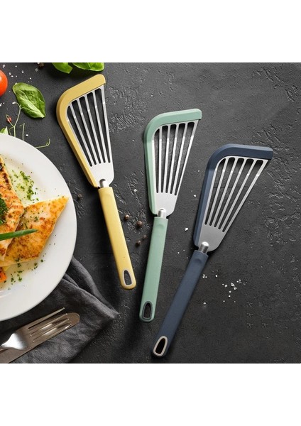 Paslanmaz Çelik Kızartma Spatula Silikon Sızdıran Kürek Balık Dilimi Tencere Pişirme Gereçleri Sığır Yumurta Mutfak Kazıyıcı Yapışmaz Spatula Mutfak Eşyaları (Yurt Dışından) modelleri