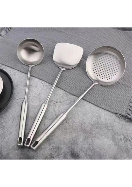 B3 304 Paslanmaz Çelik Spatula Çorba Kaşığı Oluklu Büyük Kevgir Kepçeli Içi Boş Kolu Pişirme Küreği Mutfak Gereçleri Aksesuarları (Yurt Dışından)