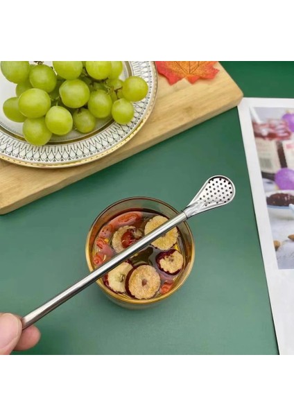 Kevgir 18CM Mutfak Kaşığı Çay Filtresi Paslanmaz Çelik Içme Saman Çay Filtresi El Yapımı Yeniden Kullanılabilir Pratik Çay Aracı Pipet Kepçe Aksesuarı (Yurt Dışından) indirimleri