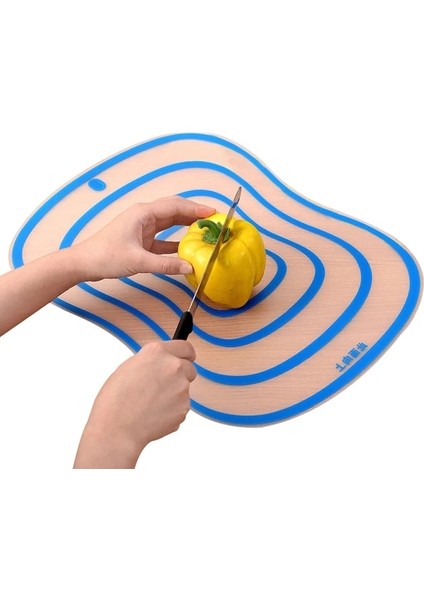 Mavi M 30X23 cm Mutfak Plastik Şeffaf Kesme Tahtası Kaymaz Sebze Et Kesme Tahtası Doğrama Tahtası Mutfak Aksesuarları Meyve Aracı (Yurt Dışından)
