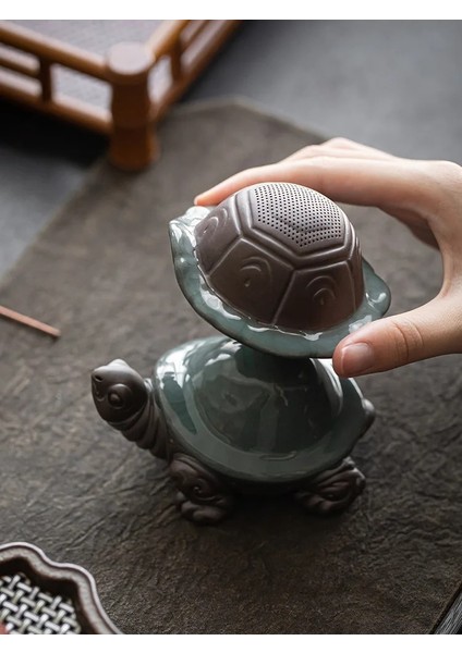 Yeşil Yaratıcı Seramik Mor Kil Kaplumbağa Teastrainer Ev Çay Filtresi Ge Fırın Teapet Süsler Çay Seti Çay Aksesuarları (Yurt Dışından) indirimleri