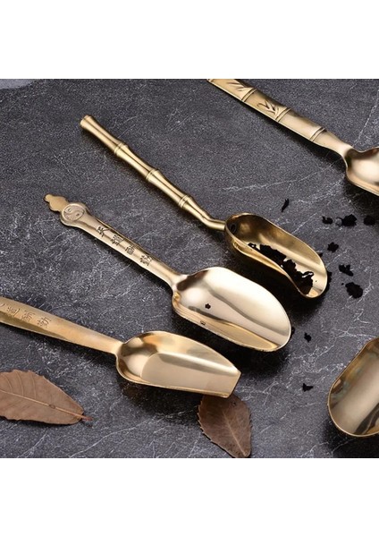 D Parlak Bakır Çay Takımı Malzemeleri Taşınabilir Anti-Haşlanma Çay Küreği Kepçe Şeker Kahve Kepçe Çay Takımı Malzemeleri (Yurt Dışından) fiyatları