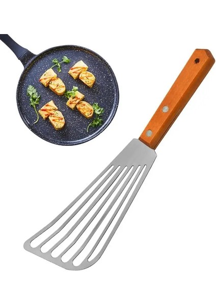 Paslanmaz Çelik Balık Turner Spatula Kaliteli Biftek Kürek Rahat Saplı Paslanmaz Et Saygısız Spatula Mutfak Için (Yurt Dışından)