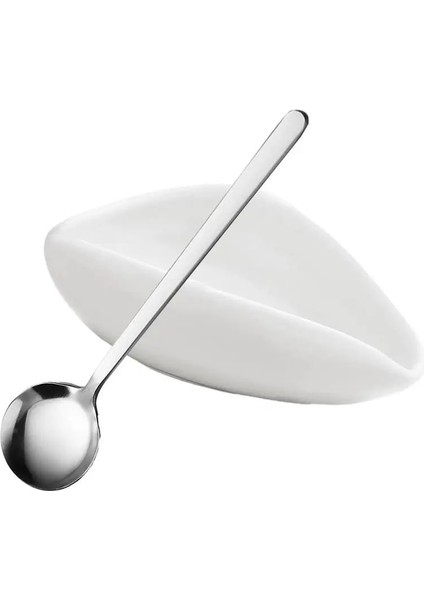 Gösterildiği Gibi Seramik Çay Kepçe Kahve Çekirdeği Kepçe Seramik Paslanmaz Kaşıkla Beyaz Kahve Tozu Dozaj Kase Seti Matcha Tozu (Yurt Dışından) fırsatları