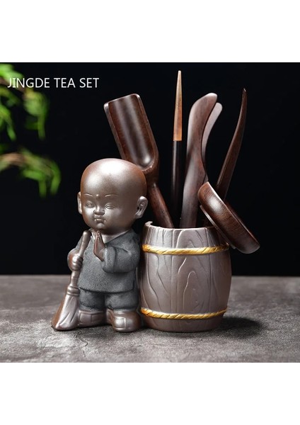 B Butik Çay Seti Aksesuarları Çay Töreni Altı Beyler Seti Ev Abanoz Katı Ahşap Çay Klip Çay Kaşığı Çay Masa Uydurma (Yurt Dışından)