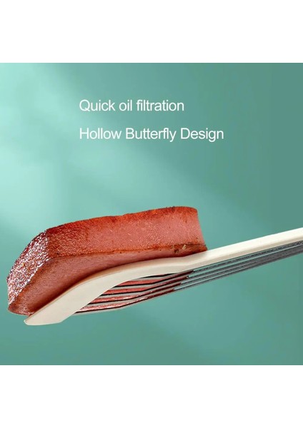 Siyah Pişirme Spatula Rahat Kavrama Kızartma Küreği Paslanmaz Çelik Kızartma Faydalı Tofu Balık Biftek Oluklu Turner (Yurt Dışından) fırsatları