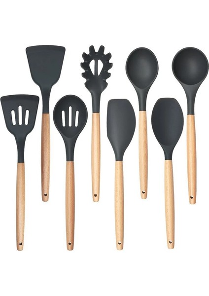 06 Silikon Spatula Pişirme Isıya Dayanıklı Mutfak Spatula Çorba Kaşığı Kevgir Yumurta Balık Kızartma Tavası Kepçe Kızarmış Kürek Yeni 2023 (Yurt Dışından)
