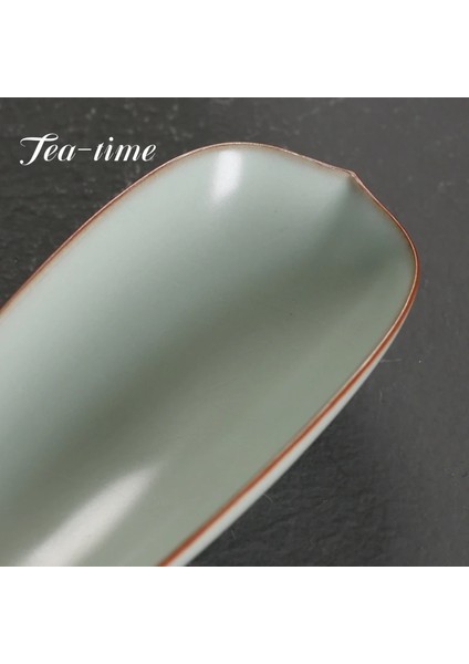 14.6x6 cm Çin Azure Ru Fırın Çay Kaşığı Çömlek Cha Ze Seramik Çay Seti Aksesuarları Lotus Yaprağı Çay Töreni Butik Cha He Çay Kaşık (Yurt Dışından) indirimleri