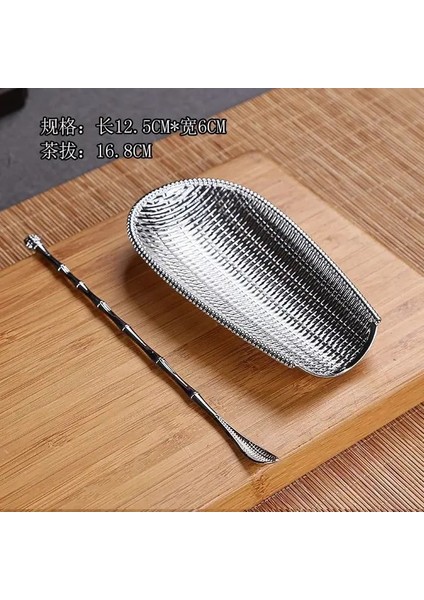 Kazıcı ile Gümüş Beyaz Porselen Çay Tutucu Seramik Çay Kürek Kung Fu Çay Seti Seramik Çay Sanatı Çay Töreni Çin Çay Kaşığı Seti (Yurt Dışından)