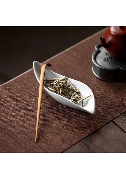 Kazıcı ile Gümüş Beyaz Porselen Çay Tutucu Seramik Çay Kürek Kung Fu Çay Seti Seramik Çay Sanatı Çay Töreni Çin Çay Kaşığı Seti (Yurt Dışından) fırsatları