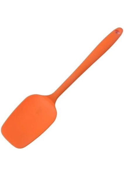 Turuncu 28 cm Sıcak Evrensel Isıya Dayanıklı Entegre Kolu Silikon Kaşık Kazıyıcı Spatula Dondurma Kek Mutfak Aracı Gereçler (Yurt Dışından)