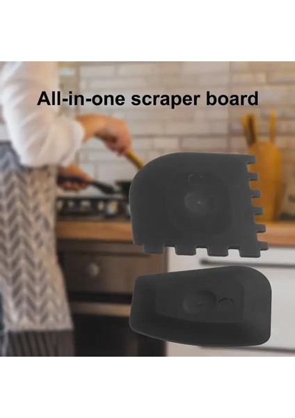 Siyah 2 Adet Krem Kazıyıcı Takım Dıy Mutfak Düz Ark Diş Şekli Krem Ekmek Kesici Plastik Kek Mantı Kazıyıcı Pişirme Fondan Araçları (Yurt Dışından)