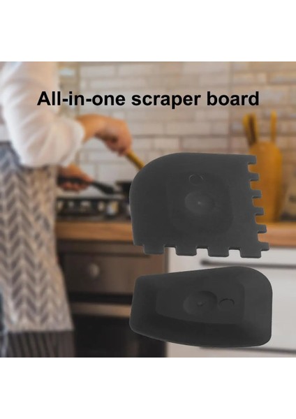 Siyah 2 Adet Krem Kazıyıcı Takım Dıy Mutfak Düz Ark Diş Şekli Krem Ekmek Kesici Plastik Kek Mantı Kazıyıcı Pişirme Fondan Araçları (Yurt Dışından) fırsatları