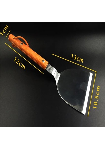 Koyu Gri Biftek Paslanmaz Çelik Kızarmış Kürek Spatula Pizza Açgözlü Kesiciler Maça Pasta Kek Barbekü Araçları Ahşap Saplı Mutfak Eşyaları (Yurt Dışından)