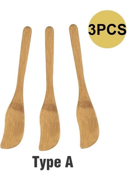 Serpme Tipi A 16.3x2.5cm Bambu Tereyağı Serpme Makinesi 3 Adet Set Mutfak Aletleri Sofra Tereyağı Bıçağı Bambu Bıçağı Küçük Spatula Bambu Kazıyıcı (Yurt Dışından)