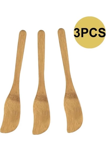 Serpme Tipi A 16.3x2.5cm Bambu Tereyağı Serpme Makinesi 3 Adet Set Mutfak Aletleri Sofra Tereyağı Bıçağı Bambu Bıçağı Küçük Spatula Bambu Kazıyıcı (Yurt Dışından)
