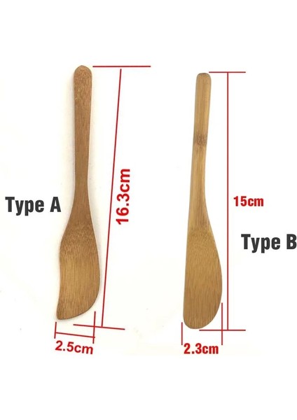 Serpme Tipi A 16.3x2.5cm Bambu Tereyağı Serpme Makinesi 3 Adet Set Mutfak Aletleri Sofra Tereyağı Bıçağı Bambu Bıçağı Küçük Spatula Bambu Kazıyıcı (Yurt Dışından)