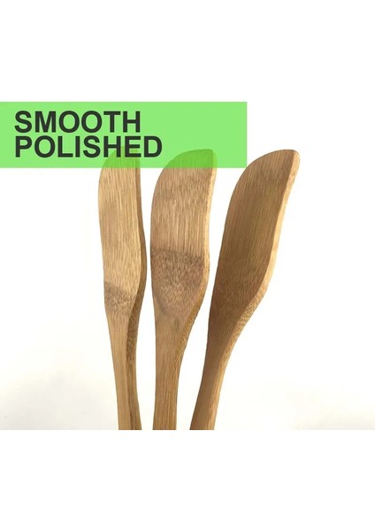 Serpme Tipi A 16.3x2.5cm Bambu Tereyağı Serpme Makinesi 3 Adet Set Mutfak Aletleri Sofra Tereyağı Bıçağı Bambu Bıçağı Küçük Spatula Bambu Kazıyıcı (Yurt Dışından)