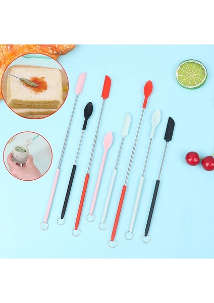 A4 Silikon Mini Spatula Uzatılabilir Slicker-Kaşık Kozmetik Şişe Reçel Kazıyıcı Kremalı Kek Spatula Mutfak Gadget Pişirme Aksesuarları (Yurt Dışından)