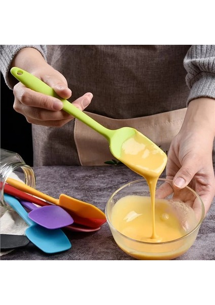 Pembe 21 cm Sıcak Evrensel Isıya Dayanıklı Entegre Kolu Silikon Kaşık Kazıyıcı Spatula Dondurma Kek Mutfak Aracı Gereçler (Yurt Dışından) modelleri