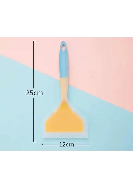 Mavi ve Turuncu Silikon Mutfak Gereçleri Pişirme Gereçleri Spatula Sığır Eti Yumurta Mutfak Kazıyıcı Geniş Pizza Pişirme Araçları Kürek Yapışmaz Spatula (Yurt Dışından)