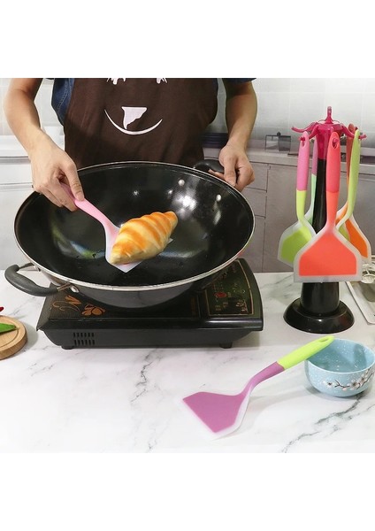 Kırmızı Silikon Eşya Pişirme Gereçleri Mutfak Spatula Sığır Eti Yumurta Mutfak Kazıyıcı Geniş Pizza Pişirme Araçları Kürek Yapışmaz Spatula (Yurt Dışından)