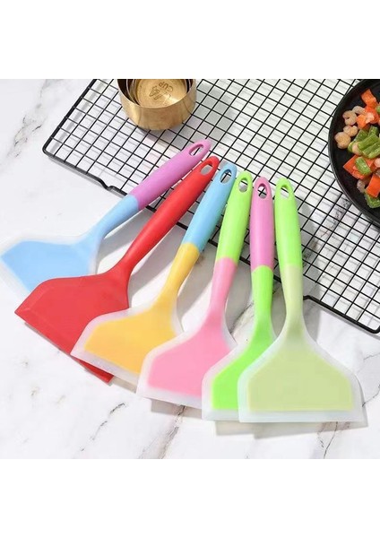 Kırmızı Silikon Eşya Pişirme Gereçleri Mutfak Spatula Sığır Eti Yumurta Mutfak Kazıyıcı Geniş Pizza Pişirme Araçları Kürek Yapışmaz Spatula (Yurt Dışından)