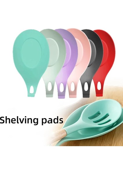 Raf Pedleri 1pc Koyu Yeşil Spatula Silikon Maşa Kaşık Klipsi Yiyecek Kepçesi Mutfak Aksesuarları Alet Gereçler Aracı Pasta Pişirme Dil Seti Ahşap Barbekü Kelepçesi (Yurt Dışından)