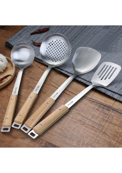 4 Adet Set-Abcd Dayanıklı Taşınabilir Paslanmaz Çelik Yapışmaz Turner/kepçe Gıda Wok Spatula Kaşık Mutfak Gereçleri Pişirme Gereç Tencere Spatula (Yurt Dışından)