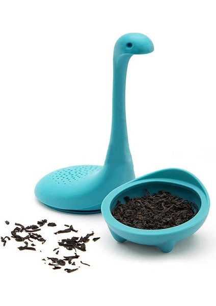Canavar --- Mavi Yeniden Kullanılabilir ve Ilginç Çay Makinesi Yaratıcı Silikon Kahve Filtresi Çay Bardağı Bitkisel Baharat Filtresi Çay Difüzyon Filtresi (Yurt Dışından)