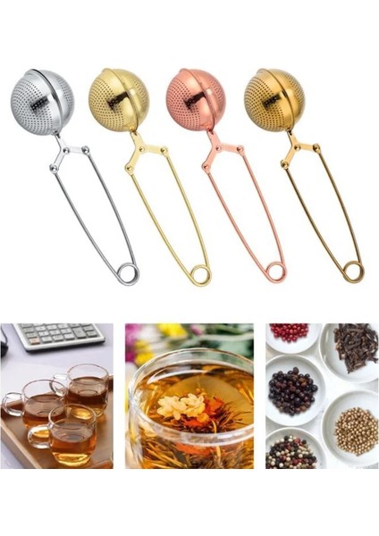 Be Çay Demlik Paslanmaz Çelik Küre Örgü Çay Süzgeci Kahve Bitki Baharat Filtresi Difüzör Kolu Çay Topu Maç Çay Poşetleri (Yurt Dışından)