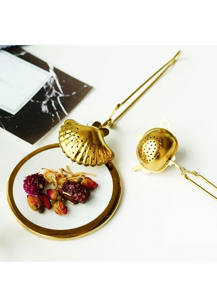 Stil 5 Yaratıcı Altın Çay Demlik Paslanmaz Çelik Kabuk Kalp Yıldız Desen Yeniden Kullanılabilir Çay Kahve Süzgeç Çay Araçları Demlik Aksesuarı 1 Adet (Yurt Dışından) fiyatları