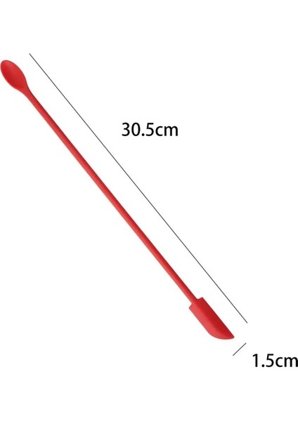 Kırmızı L 1/3/4 Adet Mini Silikon Spatula Ince Kavanoz Bal Makyaj Tereyağı Kek Spatula Çift Kafa Kaşık Spatula Seti Mutfak Aksesuarları (Yurt Dışından)