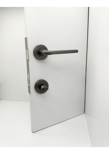 Özen Araç Mat Skoç Füme Rozetli Wc Banyo Kapı Kolu 1 Takım