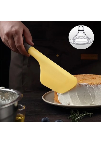 Gül Kırmızı Uzun 34 cm Kek Krem Spatula Yapışmaz Omlet Spatula Tereyağı Kazıyıcı Un Karıştırma Pişirme Aracı Isıya Dayanıklı Pasta Kazıyıcı (Yurt Dışından) fırsatları