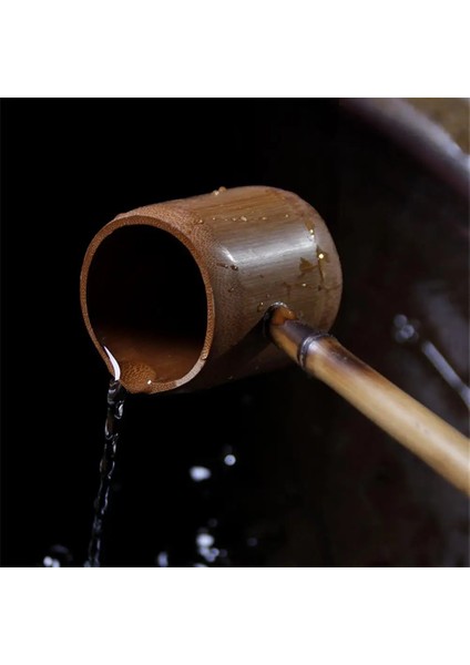 05 Bambu Su Kaşığı Çay Töreni Aksesuarları Bambu Uzun Saplı Kömürleşmiş Su Kaşığı Su Bambu Pota Kepçe Japon Tarzı (Yurt Dışından)