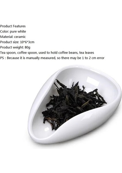 7.5 cm Kahve Çekirdekleri Doz Tepsileri Beyaz Pürüzsüz Porselen Çay Kaşığı Çay Ayırıcı Kap Çay Seti Araçları Kahve Çekirdeği Çay Kaşığı Kürek Soda Çay (Yurt Dışından)