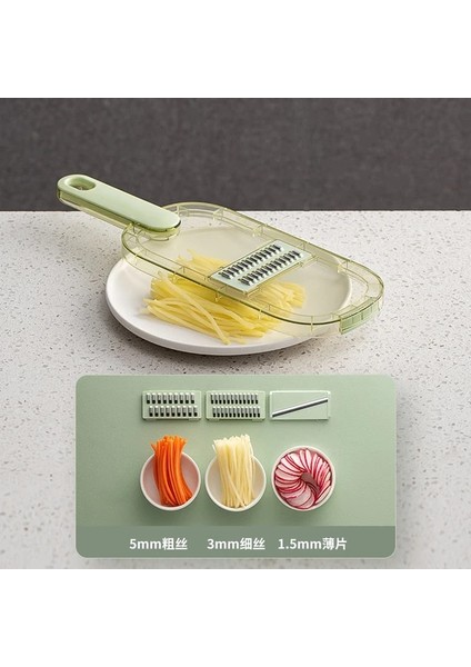 Şeffaf - Üç Bıçaklı 3'ü 1 Arada / 6'sı 1 Arada Çok Fonksiyonlu Sebze Dilimleyici Kesici Öğütücüler El Koruyuculu Dilimleyici Meyve Patates Doğrayıcı Havuç Rendesi (Yurt Dışından)