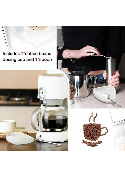 Beyaz Kahve Çekirdekleri Paslanmaz Kaşıklı Doz Tepsileri Beyaz Seramik Çay Kepçe Ayırıcı Kap Çay Seti Kibrit Tozu Dozaj Kasesi (Yurt Dışından) fiyatları