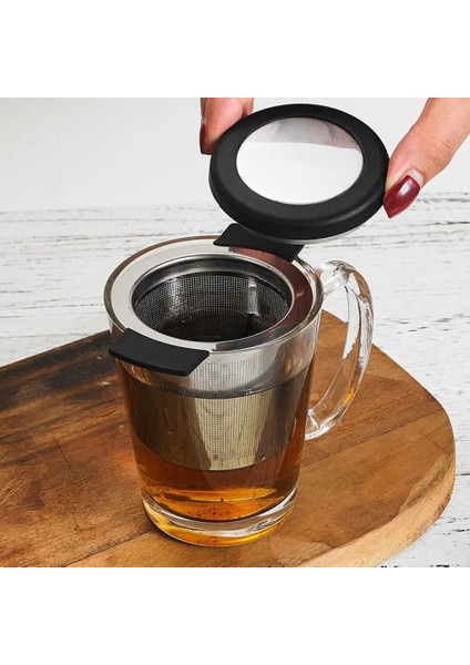 Kırmızı Kapak Yaratıcı Çift Kulak Bardağı Tipi Çay Süzgeci Paslanmaz Çelik Ince Örgü Çay Demlik Kapaklı Kahve Çay Kaçak Filtresi Çay Aksesuarları (Yurt Dışından) fiyatları