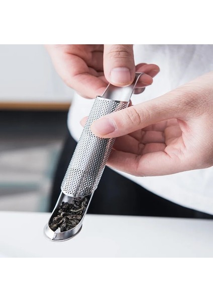 Gümüş 1 Adet Paslanmaz Çelik Çay Demlik Boru Şekli Tasarım Çay Süzgeçleri Asılı Kaşık Filtre Çaydanlık Bardak Teaware Aracı Mutfak Malzemeleri (Yurt Dışından) modelleri