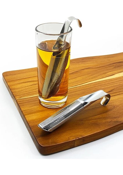 Gümüş 1 Adet Paslanmaz Çelik Çay Demlik Boru Şekli Tasarım Çay Süzgeçleri Asılı Kaşık Filtre Çaydanlık Bardak Teaware Aracı Mutfak Malzemeleri (Yurt Dışından) fırsatları