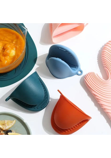 Yeşil Yarım Palmiye Haşlanma Önleyici Eldiven Modern Minimalist Silikon Isı Yalıtımı Pişirme El Kulak Placemat (Yurt Dışından) modelleri