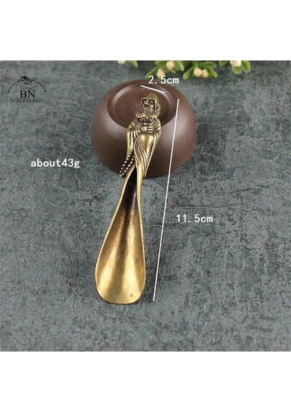 Dharma Head Vintage Pirinç Bakır Geyik Dharma Head Çay Kaşığı Kürek Kahve Siyah Çay Kaşığı Toz Çay Kaşığı Teaware Çay Töreni Dondurma (Yurt Dışından) fırsatları