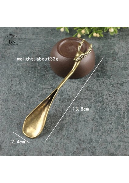 Dharma Head Vintage Pirinç Bakır Geyik Dharma Head Çay Kaşığı Kürek Kahve Siyah Çay Kaşığı Toz Çay Kaşığı Teaware Çay Töreni Dondurma (Yurt Dışından) indirimleri