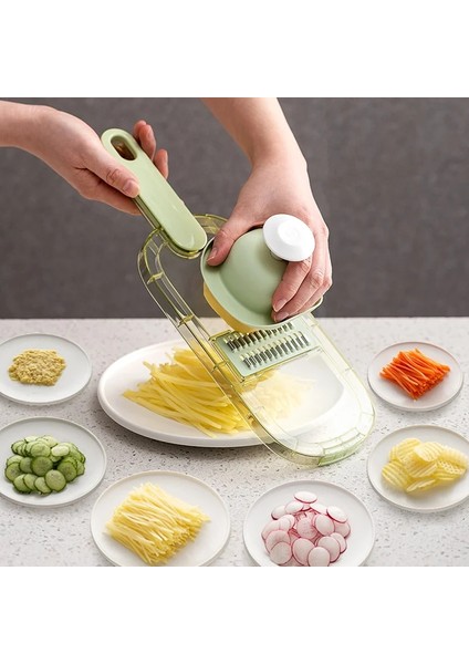 Yeşil - Üç Bıçaklı 3'ü 1 Arada / 6'sı 1 Çok Fonksiyonlu Sebze Dilimleyici Kesici Öğütücüler El Koruyuculu Dilimleyici Meyve Patates Doğrayıcı Havuç Rendesi (Yurt Dışından) fiyatları